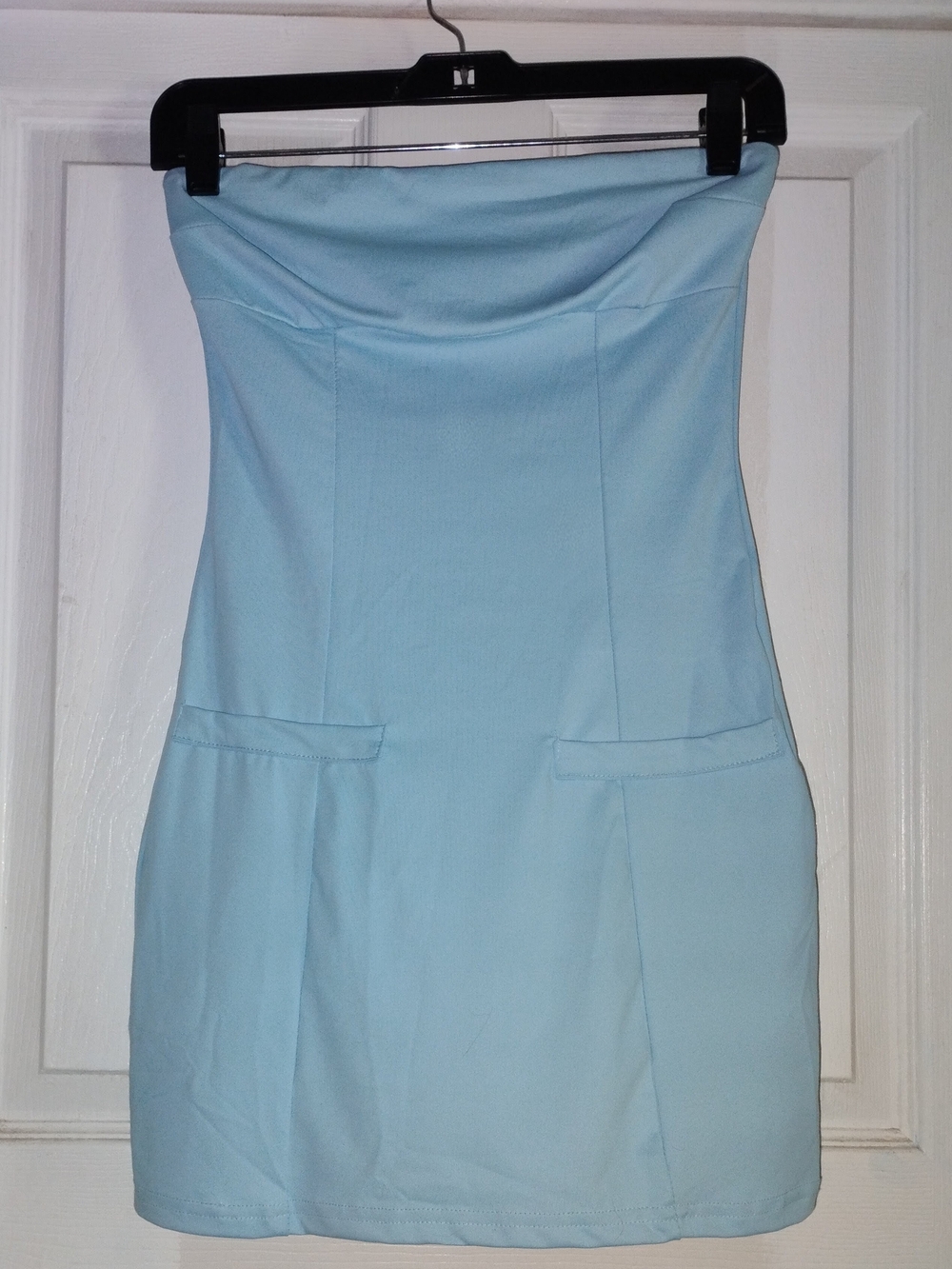 Peppermayo Strapless Light Blue Mini Dress